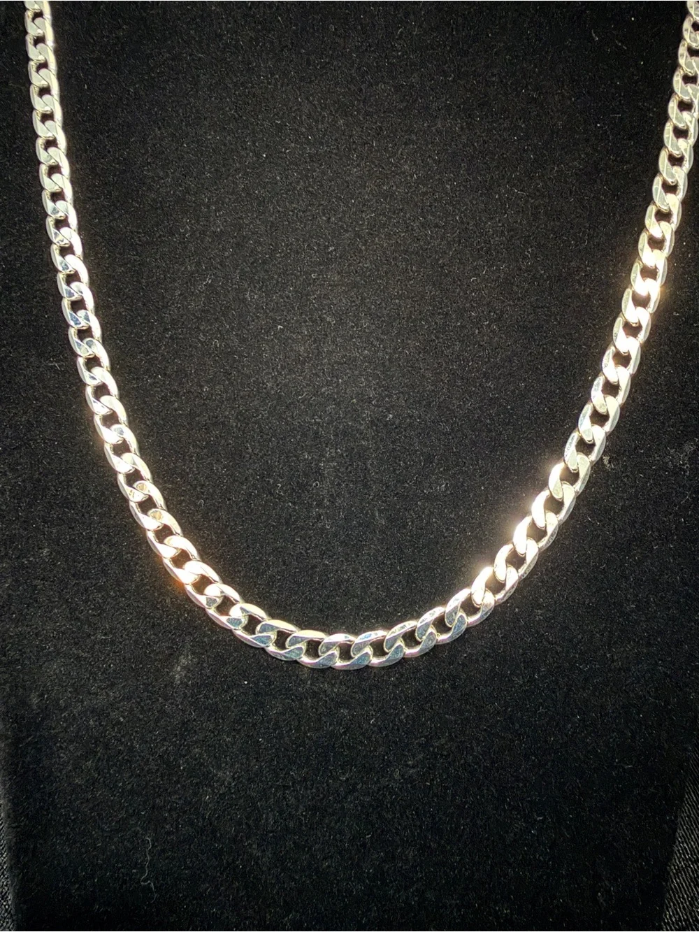 925 Stamped 24in 6.2MM Cuban Necklace WG Finish 29.7g Lobster Clasp BRAND NEW